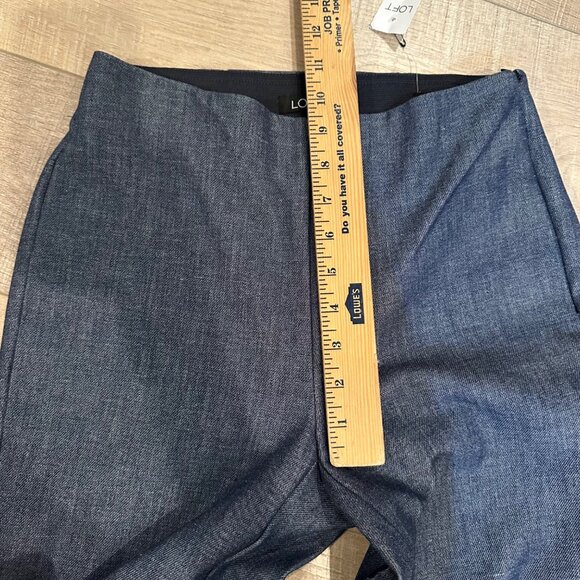 LOFT WOMENS SIZE 0 DENIM COLOR PANTS NEW HIGH WAIST CURVY SKINNY SIDE ZIP - Picture 5 of 11